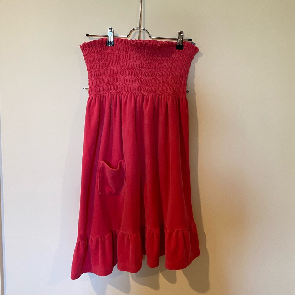 hot pink strapless beach dress
